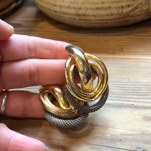 Vintage | Gold-tone Statement Pierced Earrings - Picture 3 of 7